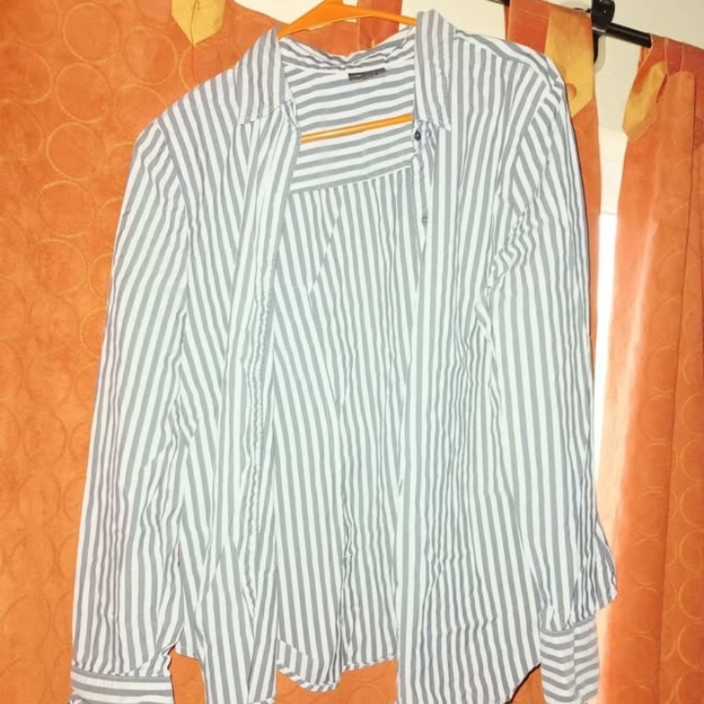 Worthington Black and White Striped Shirt